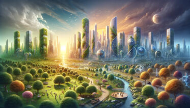 a cinematic image inspired by the concept of 60 days from today has been created, offering a glimpse into a future where urban and natural elements merge to symbolize growth, renewal, and the harmonious coexistence of technology and nature. (60 days from today)